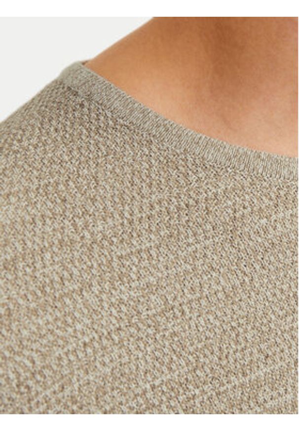 Jack & Jones Sweter George 12268279 Beżowy Regular Fit. Kolor: beżowy. Materiał: bawełna