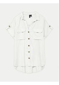 Vero Moda Koszula Bumpy 10310139 Biały Regular Fit. Kolor: biały. Materiał: wiskoza