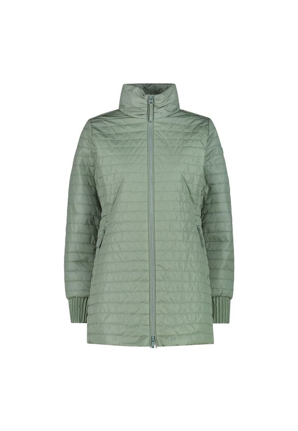 Damska długa kurtka CMP. Kolor: niebieski, wielokolorowy, zielony. Materiał: softshell, puch. Długość: długie. Sport: turystyka piesza