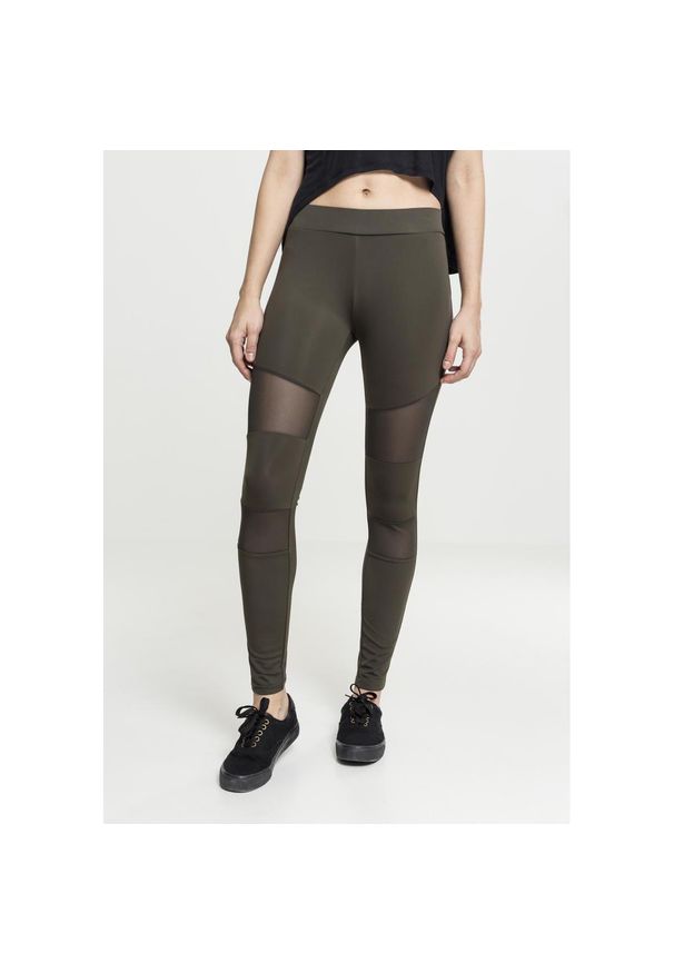 Urban Classics - Damskie legginsy Urban Classic mesh. Kolor: zielony. Materiał: mesh