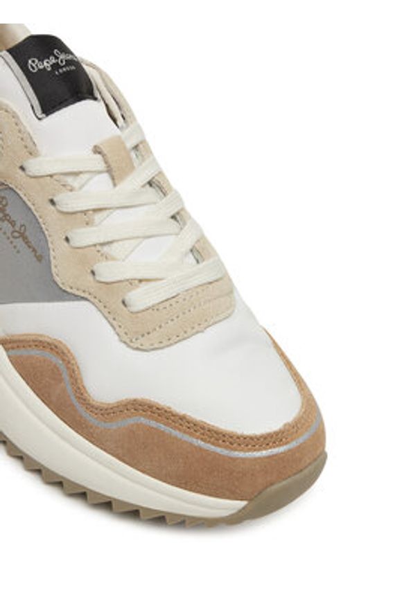 Pepe Jeans Sneakersy Kimi Glam PLS60042 Beżowy. Kolor: beżowy. Materiał: zamsz, skóra