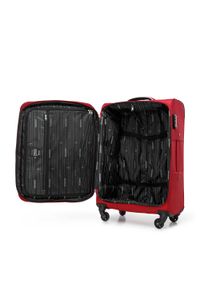Wittchen - Zestaw walizek miękkich z błyszczącym suwakiem z przodu czerwony. Kolor: czerwony. Materiał: poliester. Styl: wakacyjny #7
