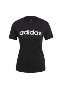Adidas - T-shirt damski z logo adidas Essentials. Kolor: czarny, biały, wielokolorowy. Sport: taniec, joga i pilates
