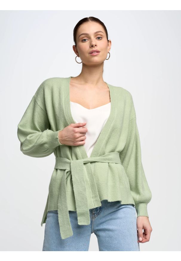 Big-Star - Kardigan damski miętowy Mady 300. Kolor: zielony