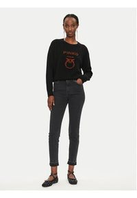 Pinko Sweter Logo 100414 Y7Z4 Czarny Regular Fit. Kolor: czarny. Materiał: wełna #3