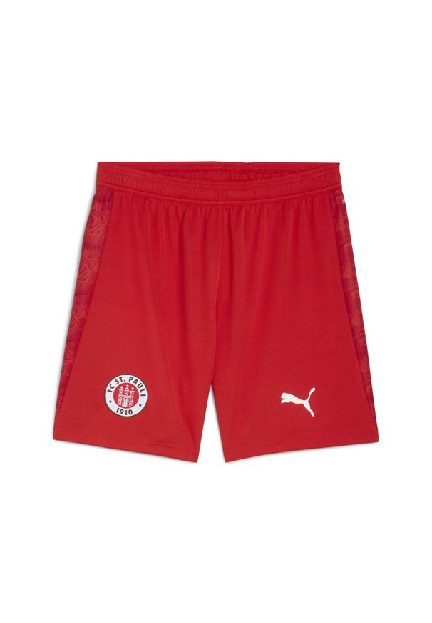 Puma - Męskie szorty FC St. Pauli 25/26 PUMA Burnt Red White. Kolor: czerwony, biały, wielokolorowy. Materiał: tkanina. Sport: piłka nożna