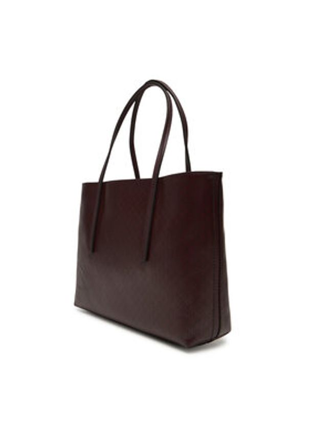 Calvin Klein Torebka Emblem Aop Small Tote LV04F3267G Bordowy. Kolor: czerwony. Materiał: skórzane