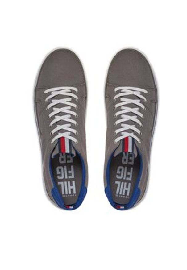 TOMMY HILFIGER - Tommy Hilfiger Tenisówki Harlow 1D FM0FM00596 Szary. Kolor: szary. Materiał: materiał
