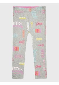 Guess Legginsy K3RB00 K6YW3 Szary Slim Fit. Kolor: szary. Materiał: syntetyk