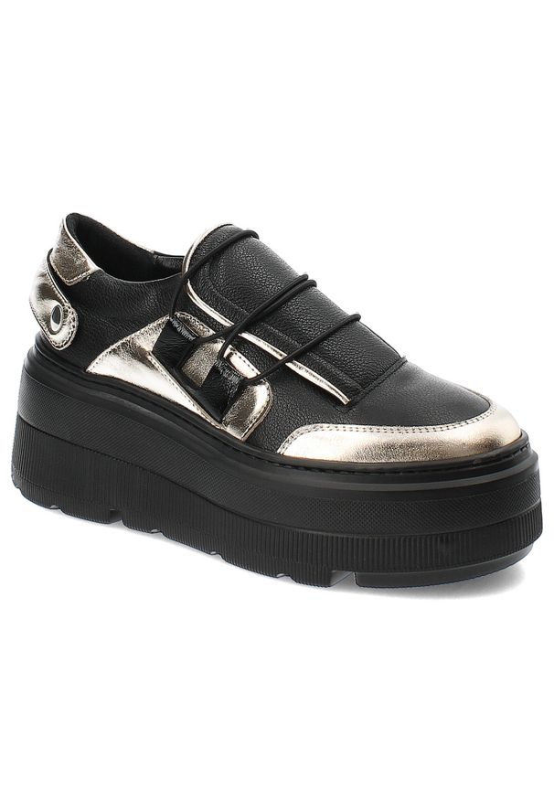 Czarne Sneakersy Armodo Modne Obuwie Damskie. Okazja: na co dzień. Kolor: czarny. Materiał: skóra, jeans. Styl: elegancki, casual