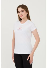 Emporio Armani - EMPORIO ARMANI Biały damski t-shirt Uni Logo Printe, Rozmiar XS. Kolor: biały #4