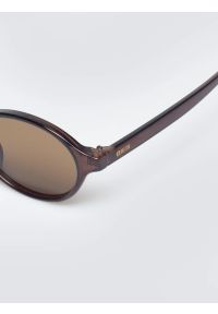 Big-Star - Okulary przeciwsłoneczne damskie brązowe Narani 803. Kształt: okrągłe. Kolor: brązowy. Materiał: denim #6