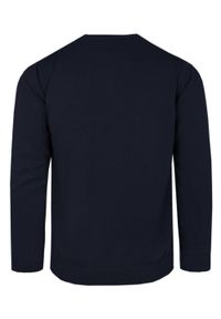 Klasyczny Sweter Męski - Rigon - Bawełna - Ciemny Granat. Kolor: niebieski. Materiał: bawełna. Wzór: nadruk. Styl: klasyczny