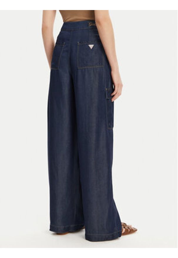 Guess Jeansy W5GA1T D5N61 Granatowy Wide Leg. Kolor: niebieski
