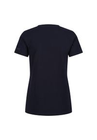 Regatta - T-shirt Damski Napisy Filandra VIII. Kolor: niebieski. Wzór: napisy. Sport: turystyka piesza