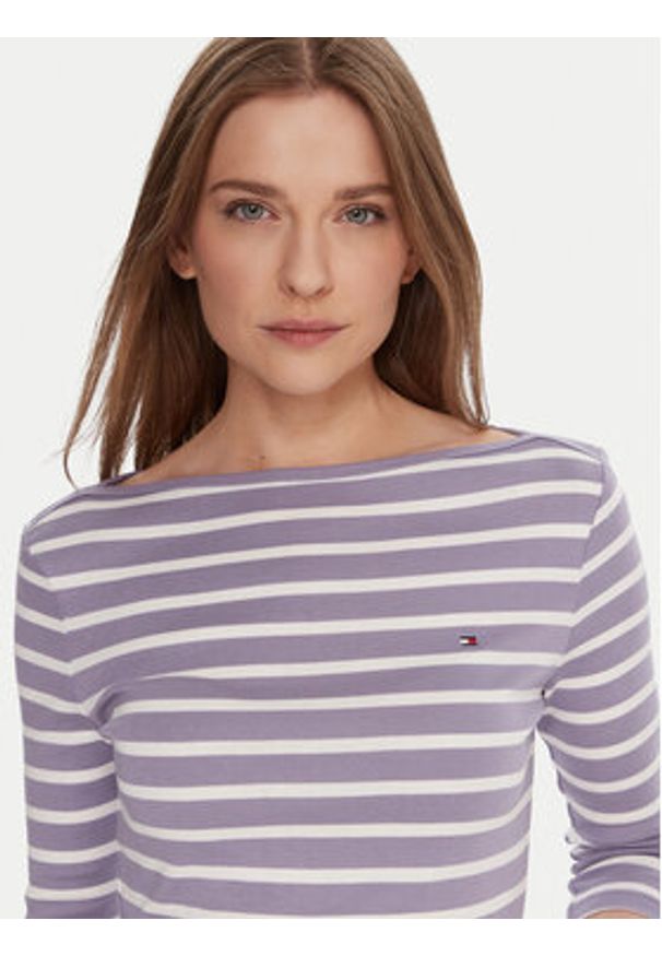 TOMMY HILFIGER - Tommy Hilfiger Bluzka WW0WW40589 Fioletowy Regular Fit. Kolor: fioletowy. Materiał: bawełna