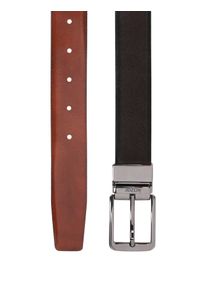 Kazar - Brązowo-czarny pasek dwustronny. Kolor: brązowy. Materiał: skóra. Styl: elegancki, klasyczny #2