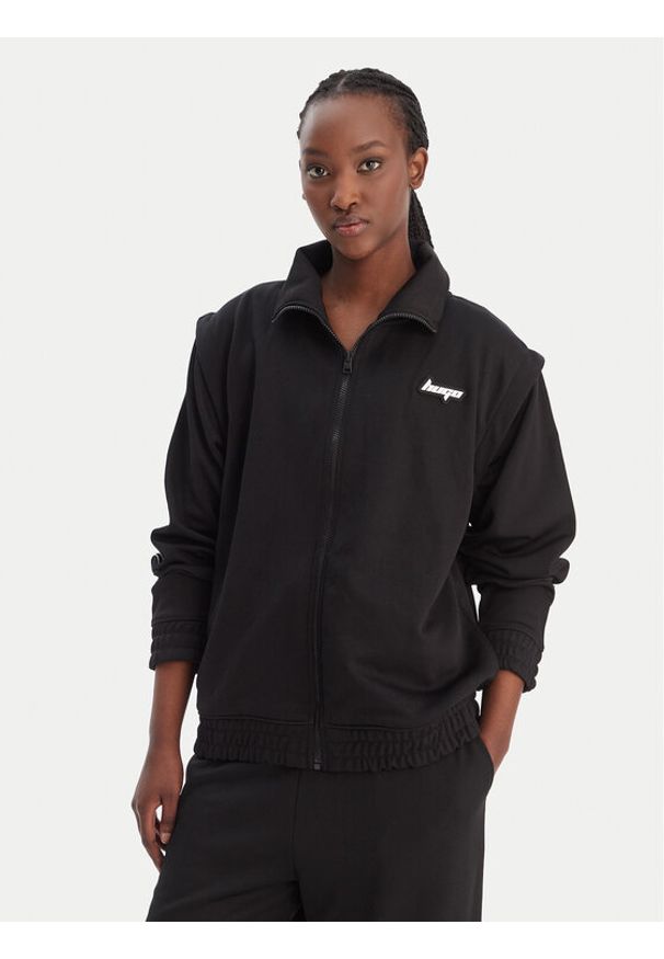 Hugo - HUGO Bluza Dateam 50554058 Czarny Regular Fit. Kolor: czarny. Materiał: syntetyk