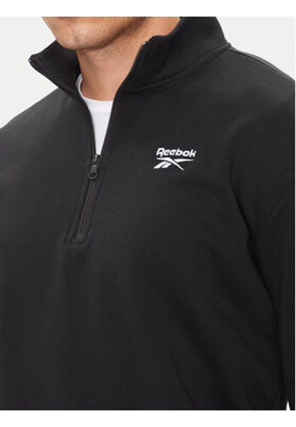 Reebok Bluza Identity Small Logo 100202886 Czarny Relaxed Fit. Kolor: czarny. Materiał: bawełna