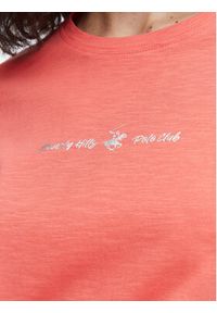 Beverly Hills Polo Club T-Shirt P-SS26W-TS6510 Koralowy Regular Fit. Typ kołnierza: polo. Kolor: pomarańczowy. Materiał: bawełna #2