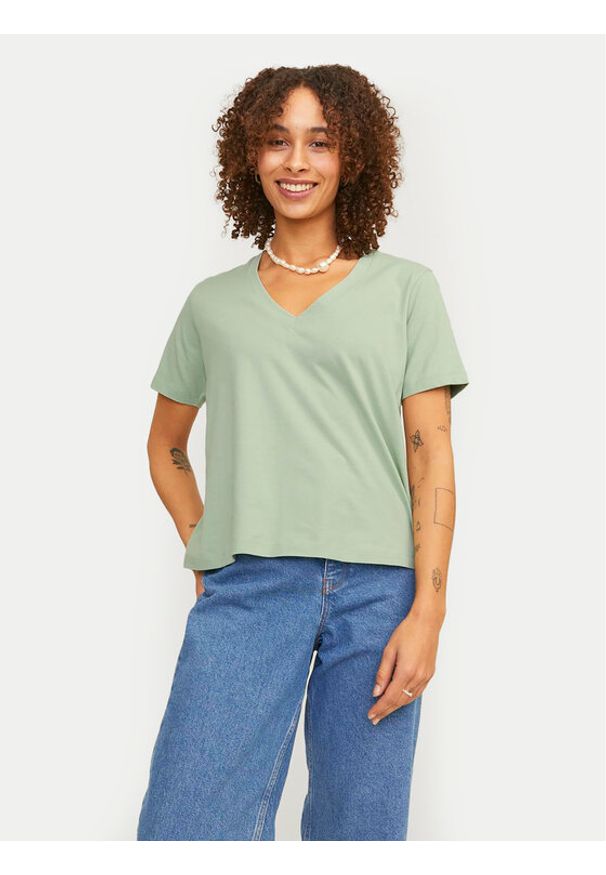 JJXX T-Shirt Annie 12255655 Zielony Regular Fit. Kolor: zielony. Materiał: bawełna