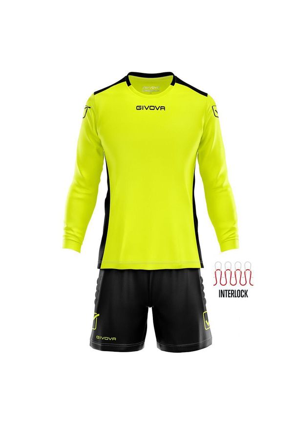 Zestaw bramkarski Givova Portiere Hyguana L. Kolor: czarny, żółty, wielokolorowy. Materiał: poliester, dresówka. Sport: piłka nożna