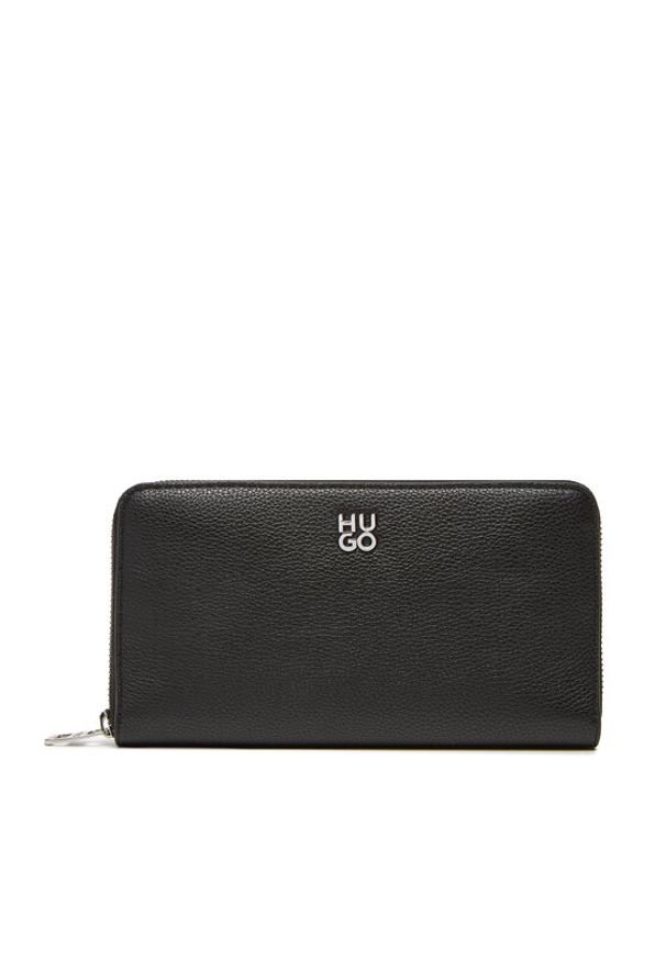 Hugo - HUGO Duży Portfel Męski 50547912 Czarny. Kolor: czarny. Materiał: skóra