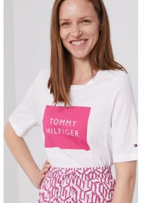 TOMMY HILFIGER - Tommy Hilfiger T-shirt damski kolor biały. Okazja: na co dzień. Kolor: biały. Wzór: nadruk. Styl: casual #2
