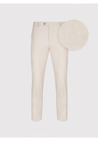 Pako Lorente - PAKO LORENTE - Beżowe spodnie ganiturowe z lnem. Kolor: beżowy. Materiał: len. Styl: młodzieżowy, elegancki