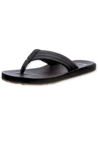 Japonki plażowe męskie Quiksilver Carver Nubuk. Okazja: na plażę. Kolor: czarny. Materiał: nubuk