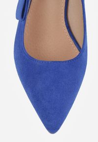 Renee - Niebieskie Sandały na Słupku Vices Slingback ze Skórzaną Wkładką Vevoline. Okazja: na co dzień, do pracy, na spotkanie biznesowe. Zapięcie: sprzączka. Kolor: niebieski. Materiał: skóra. Sezon: lato. Obcas: na słupku. Styl: klasyczny, casual, biznesowy, elegancki #5