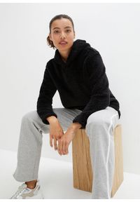bonprix - Miękka długa bluza z polaru, oversized. Kolor: czarny. Materiał: polar. Długość: długie #1