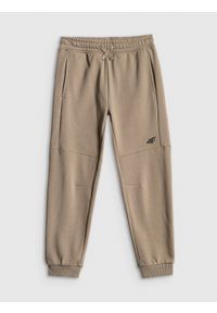 4f - 4F Spodnie dresowe joggery chłopięce - beżowe 164 (13-14 lat). Okazja: na co dzień, na uczelnię, do domu. Kolor: beżowy. Materiał: dresówka. Sezon: lato. Styl: casual #1