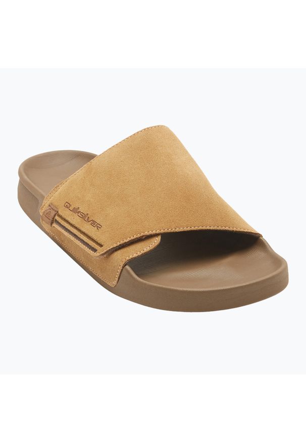 Klapki męskie Quiksilver Rivi Suede. Kolor: brązowy