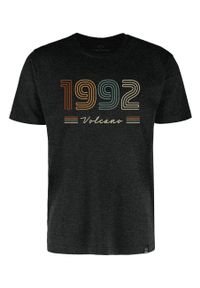 Volcano - Koszulka z printem, Comfort Fit, T-RETRO. Kolor: szary. Materiał: bawełna. Długość: krótkie. Wzór: nadruk. Styl: retro
