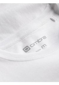 Ombre Clothing - T-shirt męski bawełniany z nadrukiem - biały V1 OM-TSPT-0166 - XXL. Kolor: biały. Materiał: bawełna. Wzór: nadruk #3