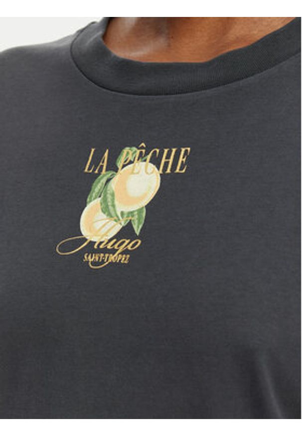 Hugo - HUGO T-Shirt Vintage Tee 24 50561264 Czarny Regular Fit. Kolor: czarny. Materiał: bawełna. Styl: vintage