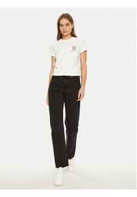 Calvin Klein Jeans T-Shirt Script Institutional J20J224984 Biały Slim Fit. Kolor: biały. Materiał: bawełna #4