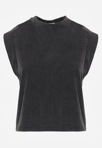 Renee - Czarny Top z Bawełny w Stylu Grunge z Szeroką Linią Ramion Tezorea. Kolor: czarny. Materiał: bawełna #3