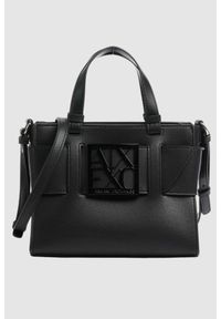 Armani Exchange - ARMANI EXCHANGE Czarna mała klasyczna torebka. Kolor: czarny. Styl: klasyczny