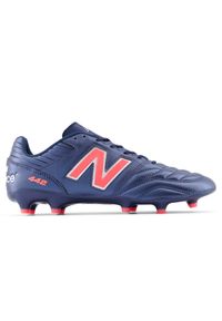 Korki męskie New Balance 442 V2 PRO FG MS41FMP2 – granatowe. Zapięcie: sznurówki. Kolor: niebieski. Materiał: skóra, nylon, syntetyk, materiał. Szerokość cholewki: normalna. Sport: fitness, piłka nożna #1