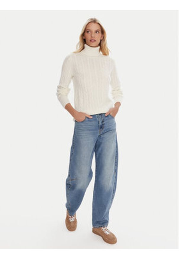 Robe di Kappa Golf Hevia 621118W Écru Regular Fit. Typ kołnierza: golf. Materiał: wełna