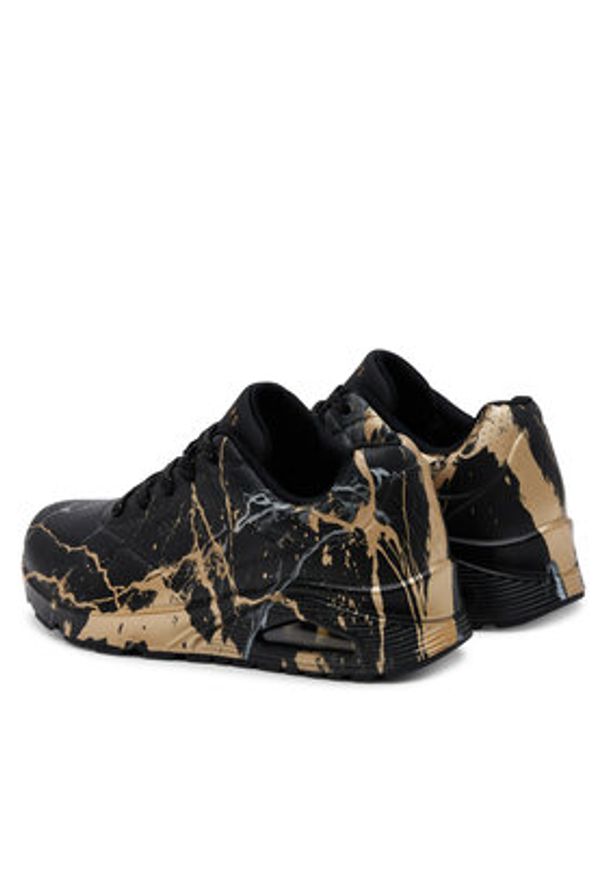 skechers - Skechers Sneakersy Street™ Uno 155584/BBK Czarny. Kolor: czarny. Materiał: skóra