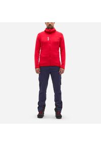Bluza turystyczna męska Millet Fusion Grid Hoodie active fit POLARTEC Powergrid. Kolor: czerwony. Materiał: tkanina. Sport: turystyka piesza