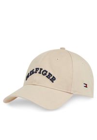 TOMMY HILFIGER - Tommy Hilfiger Czapka z daszkiem Th Monotype Soft 6 Panel Cap AM0AM13165 Beżowy. Kolor: beżowy. Materiał: materiał, bawełna