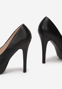 Renee - Czarne Szpilki Wysokie z Platformą Cera. Nosek buta: okrągły. Zapięcie: bez zapięcia. Kolor: czarny. Obcas: na platformie. Styl: elegancki #4