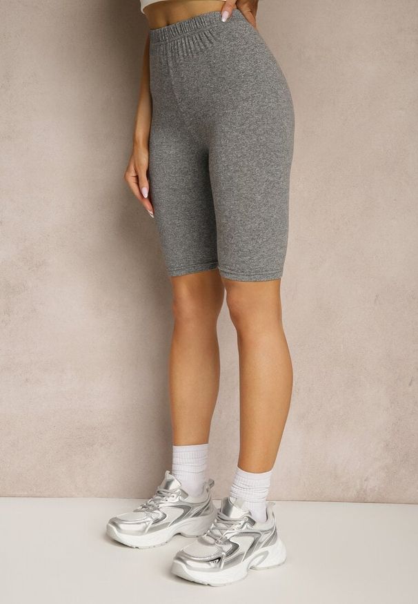 Renee - Ciemnoszare Szorty Kolarki High Waist Liradine. Okazja: na co dzień. Stan: podwyższony. Kolor: szary. Styl: sportowy, casual