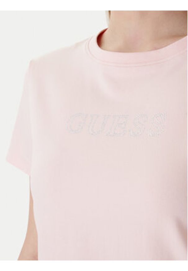Guess T-Shirt V3BI11 J1314 Różowy Regular Fit. Kolor: różowy. Materiał: bawełna