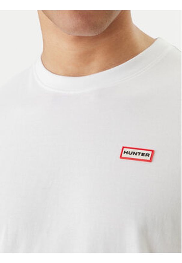 Hunter T-Shirt Essentials HARM0085252 Biały Regular Fit. Kolor: biały. Materiał: bawełna