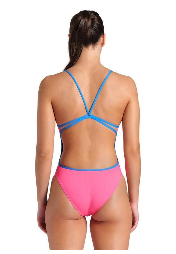 Arena - Strój kąpielowy damski Swimsuit Lace Back Solid. Kolor: różowy, niebieski, wielokolorowy